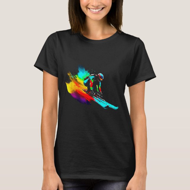 T-shirt Ski Racing Arc-en-ciel (Devant)