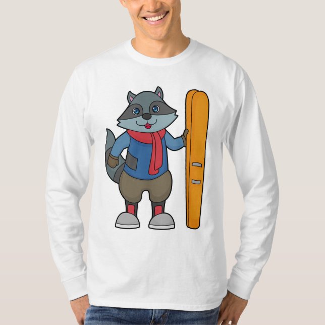 T-shirt Ski Racoon (Devant)