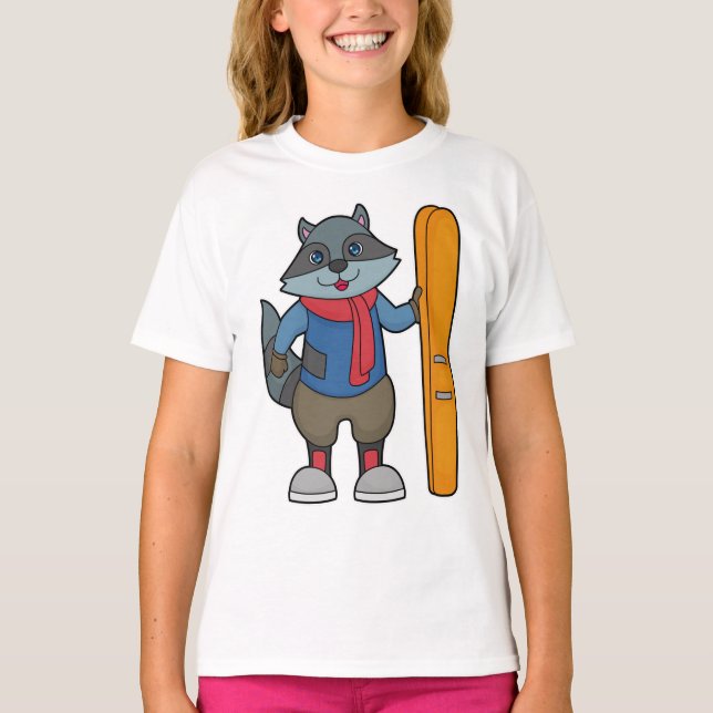 T-shirt Ski Racoon (Devant)