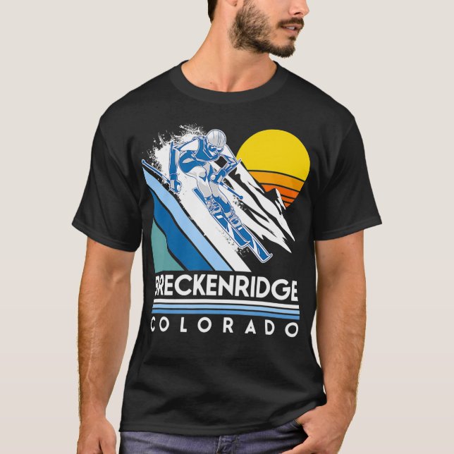 T-shirt Ski Rétro Breckenridge Colorado (Devant)