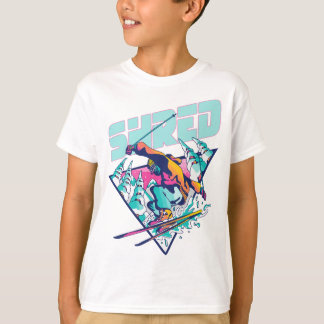T-shirt Ski Shred Vintage Freestyle 80s Costume Retro Ski
