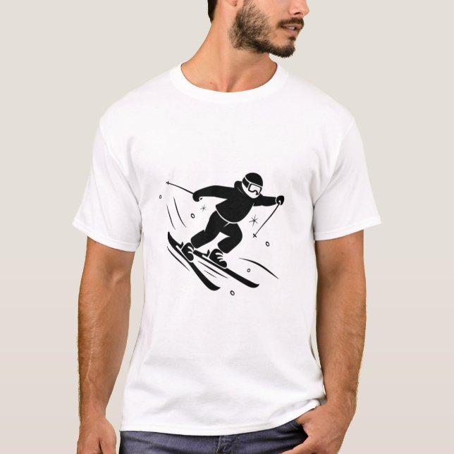 T-shirt Ski - Ski d'hiver (Devant)