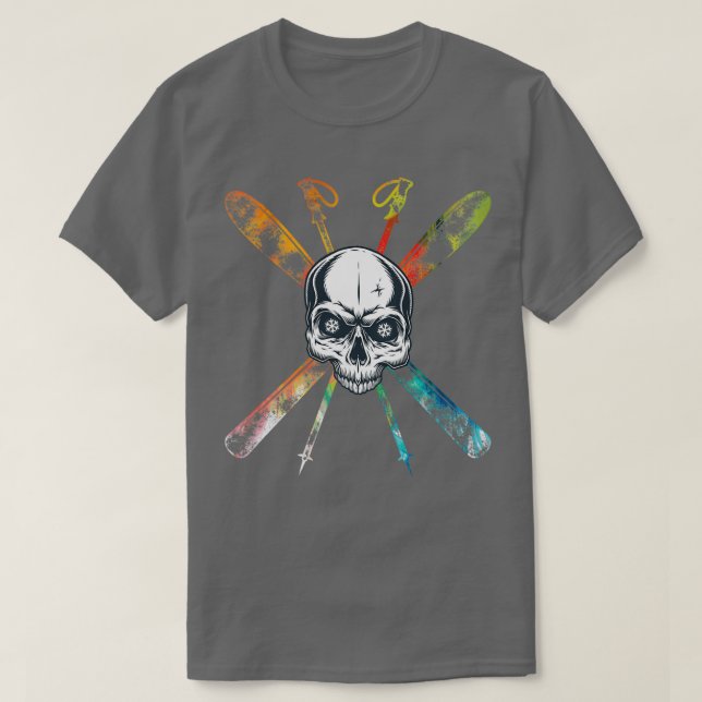 T-shirt Ski Skull Skier (Design devant)