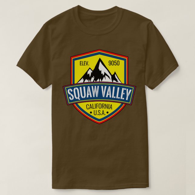 T-shirt Ski Squaw Valley California Ski Mountains Snowb (Design devant)
