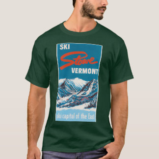 T-shirt Ski Stowe Vermont Capitale skiable de l'Est Vintag
