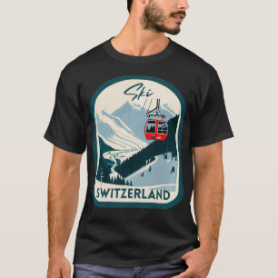 T-shirt Ski Suisse Retro Style Vintage Ski Suisse