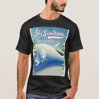 T-shirt Ski Sundown Nouvelle affiche de ski Hartford