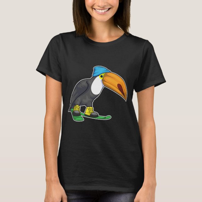 T-shirt Ski Toucan Skier Sports d'hiver (Devant)