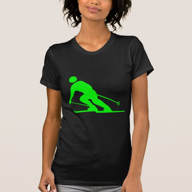 T-shirt Ski - Vert (Devant)