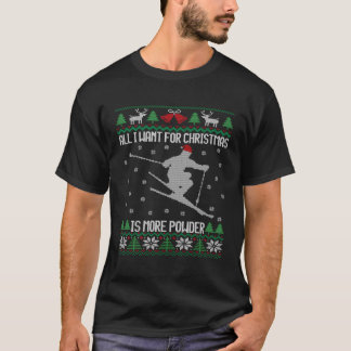 T-shirt Ski Vilain Amateur De Ski Cadeau Ski Pour Noël