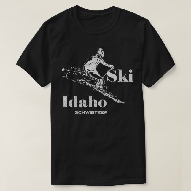 T-shirt Ski vintage Idaho Schweitzer (Design devant)