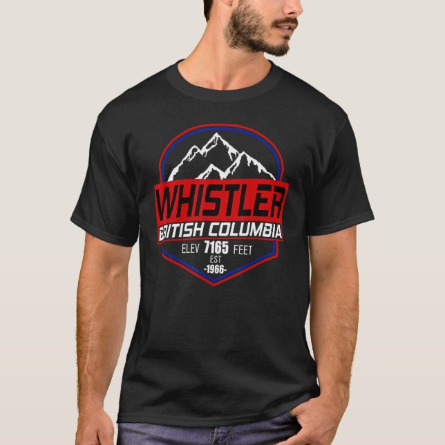 T-shirt Ski Whistler B C Canada Ski et VTT (Devant)