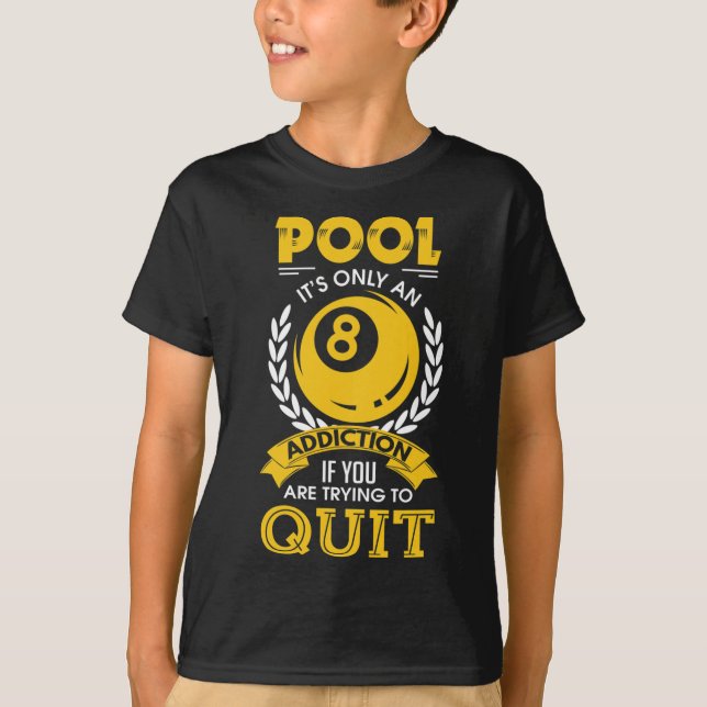 T-shirt Skiddle Cricket Tee's Pool Addiction Pool Player  (Devant)