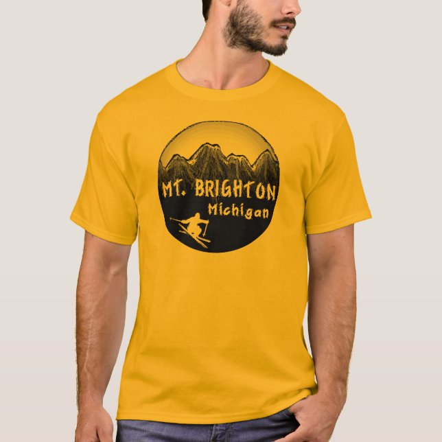 T-shirt Skieur de Mt. Brighton Michigan (Devant)