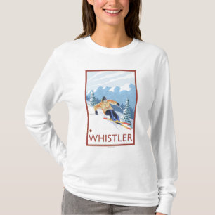 T-shirt Skieur de neige de Downhhill - Whistler, AVANT