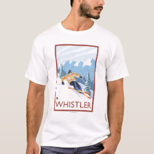 T-shirt Skieur de neige de Downhhill - Whistler, AVANT