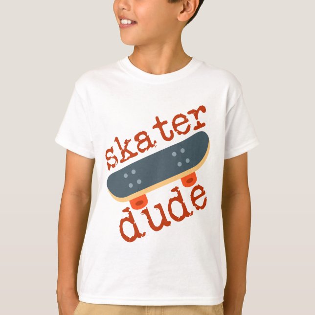 T-shirt Skieur Dude // Cute Kids Skateboard (Devant)