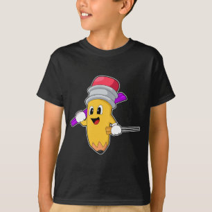 T-shirt Skieuse au ski crayon Sports d'hiver