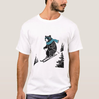 T-shirt Skiing Bear, Funny Wintersports, Dad Ski Slope, Fu