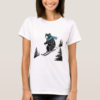 T-shirt Skiing Bear, Funny Wintersports, Dad Ski Slope, Fu