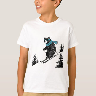 T-shirt Skiing Bear, Funny Wintersports, Dad Ski Slope, Fu