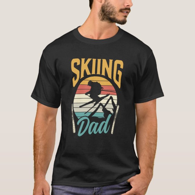 T-shirt Skiing Dad Ski Father Skier Daddy Papa Father's Da (Devant)