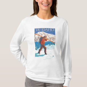 T-shirt Skis de transport de neige de skieur - Idaho