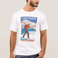 Skis de transport de neige de skieur - le lac
