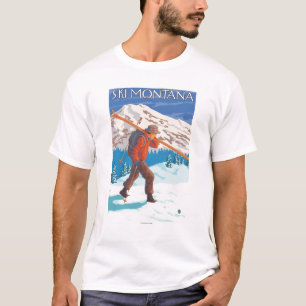 T-shirt Skis de transport de neige de skieur - Montana