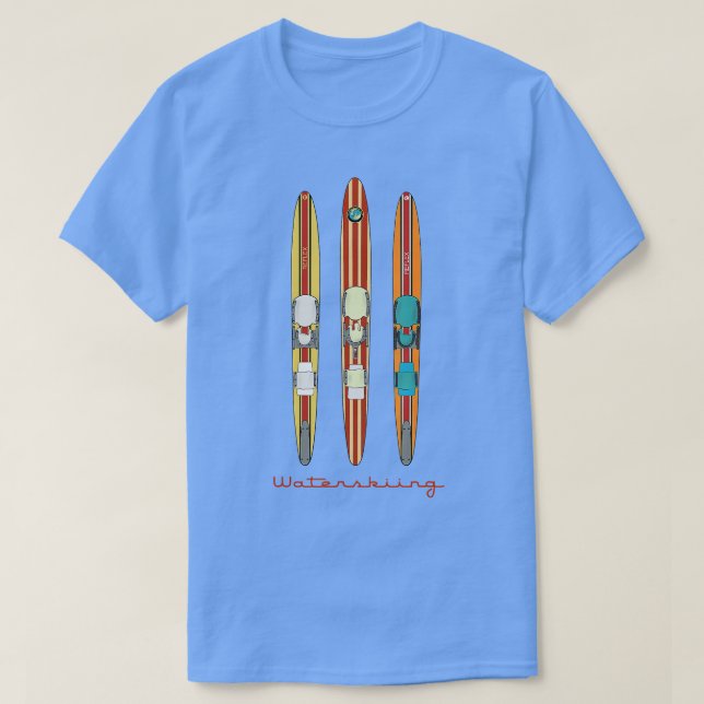 T-shirt Skis d'eau Vintage classique (Design devant)