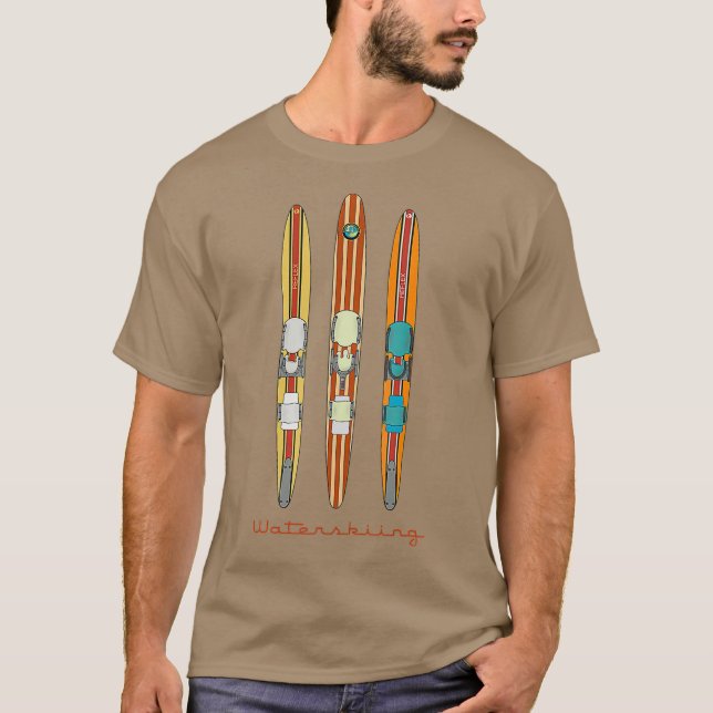 T-shirt Skis d'eau Vintage classique (Devant)