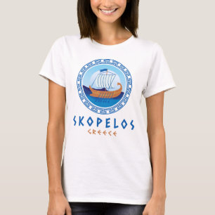 T-shirt Skopelos, Grèce Design de navires grecs Femmes