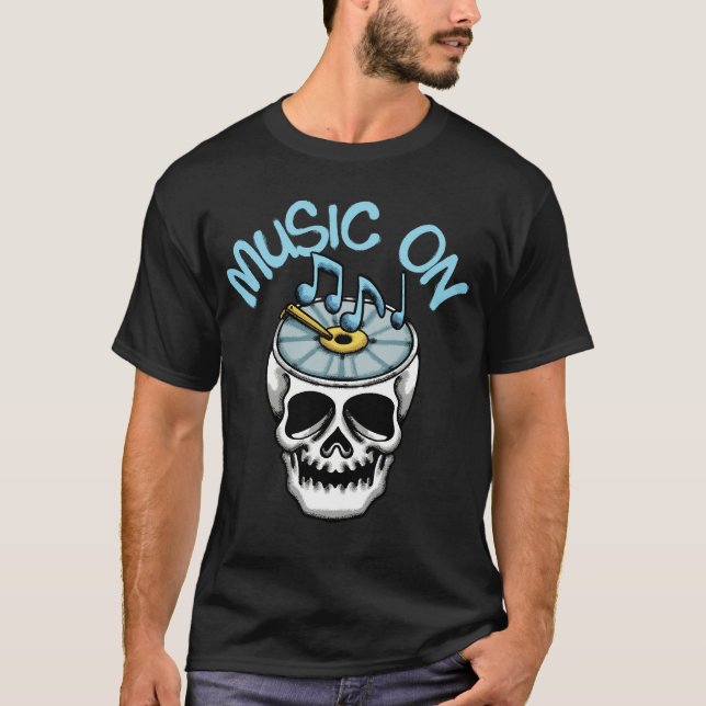 T-shirt Skull and Music streetwear  (Devant)
