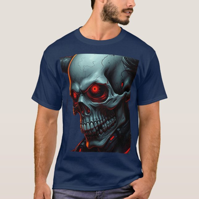 T-shirt Skull Comics Style Illustration Fantasy Art (Devant)