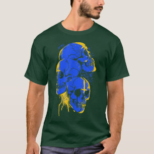 T-shirt Skull Skeleton Heavy Metal Biker Punker Rock Music