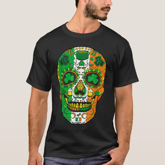 T-shirt Skull St Patricks Day Irish  Saint Patricks Day of (Devant)