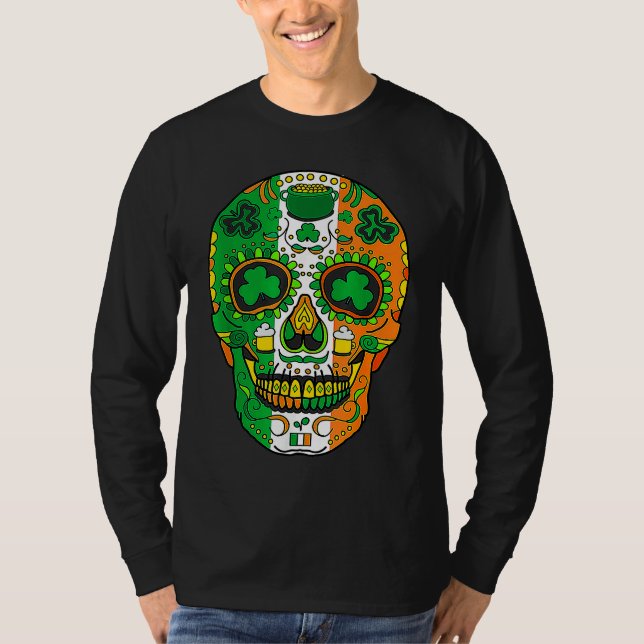 T-shirt Skull St Patricks Day Irish  Saint Patricks Day of (Devant)