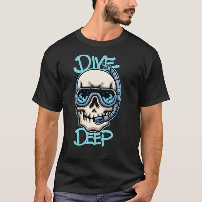 T-shirt Skull with Dive Gear streetwear  (Devant)