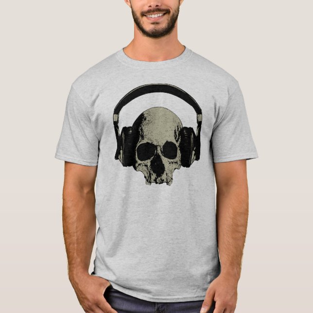T-shirt skull with headphones (Devant)