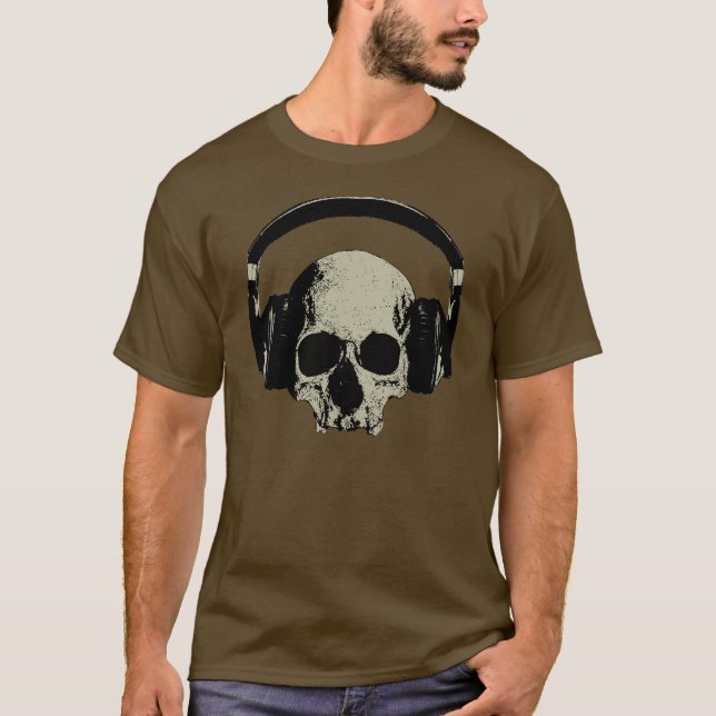 T-shirt skull with headphones (Devant)