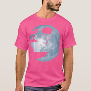 T-shirt Skydive Devant La Pleine lune Silhouette Skydive