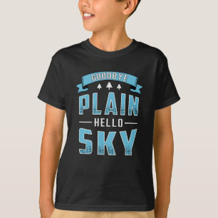 T-shirt Skydiver Goodbye Plaque Hello Sky Vintage Retro