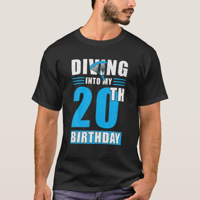 T-shirt Skydiver Parachutist Anniversaire - Plongée Dans M (Devant)