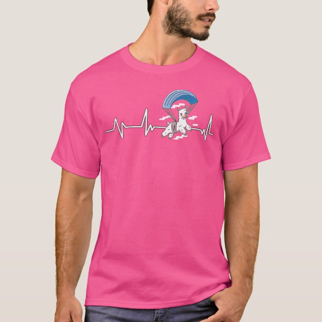 T-shirt Skydiving Et Alpaca Heartbeat Skydiving Skydiving (Devant)