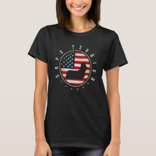 T-shirt Skye Terrier Usa Drapeau 4 juillet Chien Maman Pap