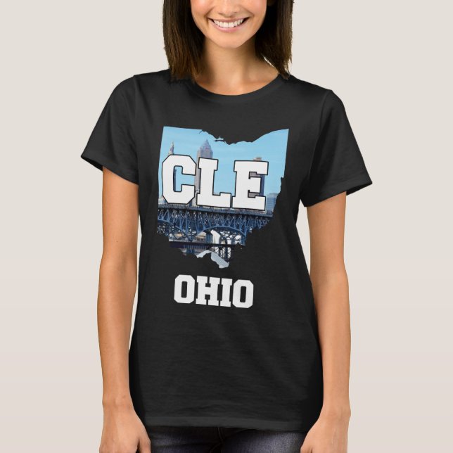 T-shirt Skyline de Cleveland Ohio City (Devant)