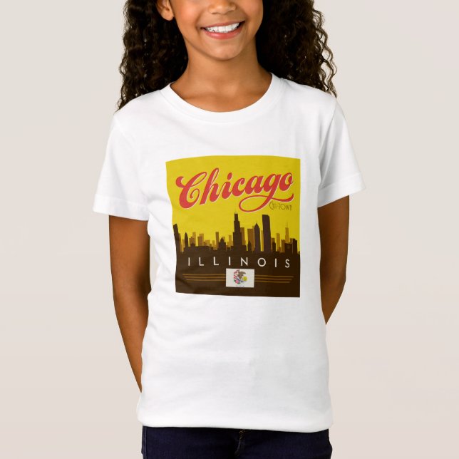 T-Shirt Skyline de l'Illinois (Devant)