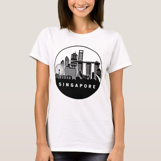 T-shirt Skyline de Singapour (Devant)