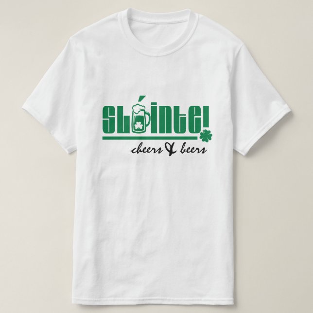 T-shirt Sláinte. Bravo & Bières. Saint Patrick's Day (Design devant)