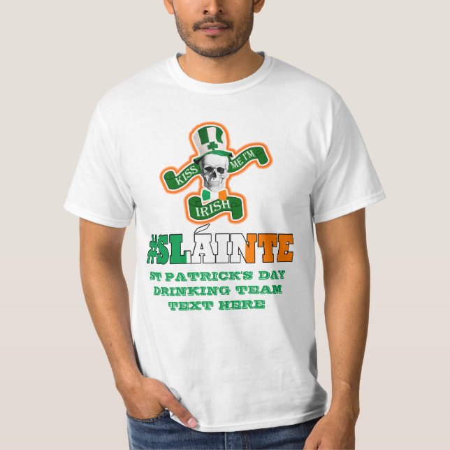 T-shirt Slainte Jour de la Saint Patrick irlandais (Devant)